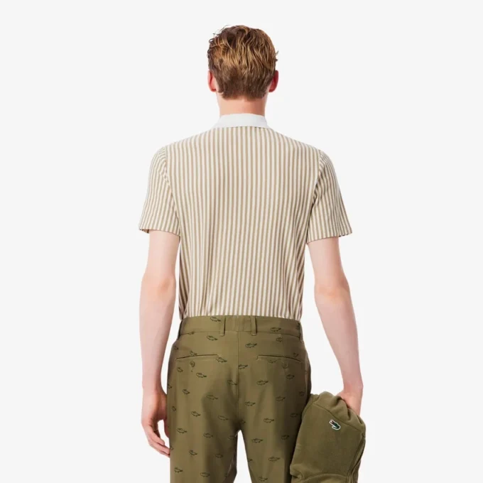 Termoregulerende stripet golfpolo for menn