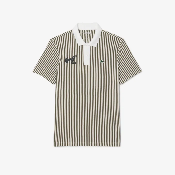 Termoregulerende stripet golfpolo for menn