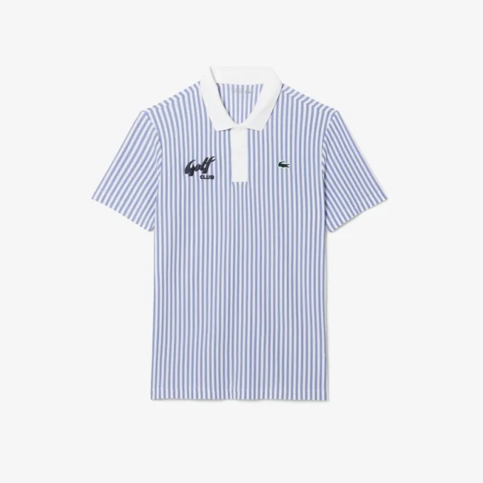 Termoregulerende stripet golfpolo for menn