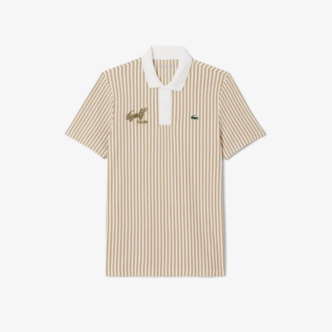 Termoregulerende stripet golfpolo for menn
