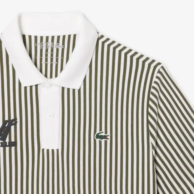 Termoregulerende stripet golfpolo for menn