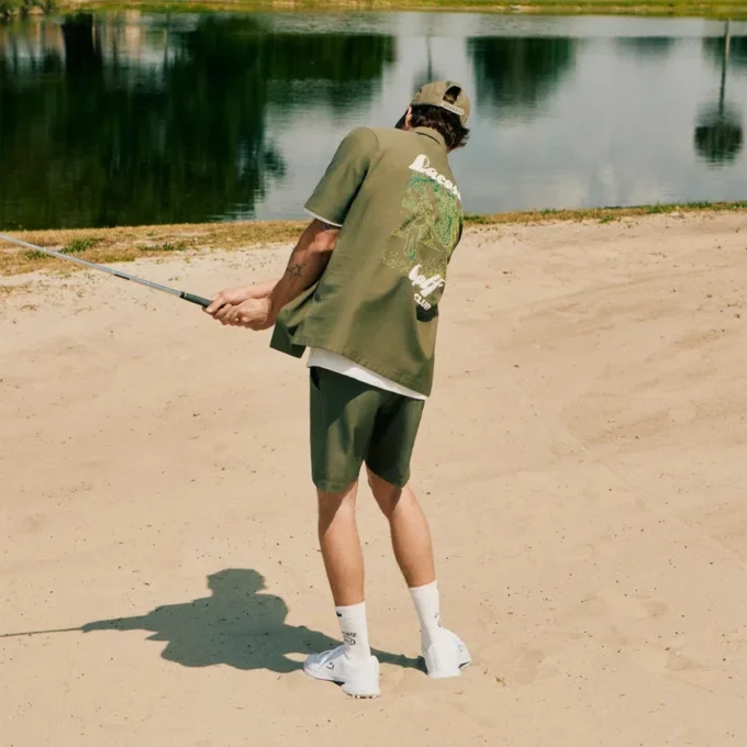 Ultra Dry-golfskjorte i stretch med trykk for menn