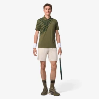 Ultra Dry-tennis-poloskjorte med trykk og slim fit for menn