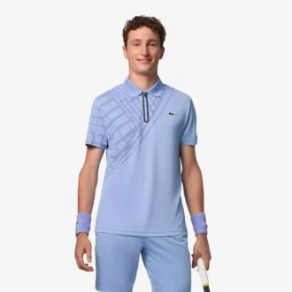 Ultra Dry-tennis-poloskjorte med trykk og slim fit for menn