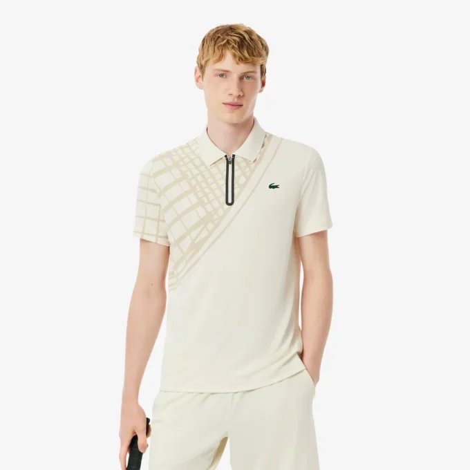 Ultra Dry-tennis-poloskjorte med trykk og slim fit for menn