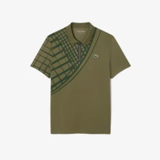 Ultra Dry-tennis-poloskjorte med trykk og slim fit for menn
