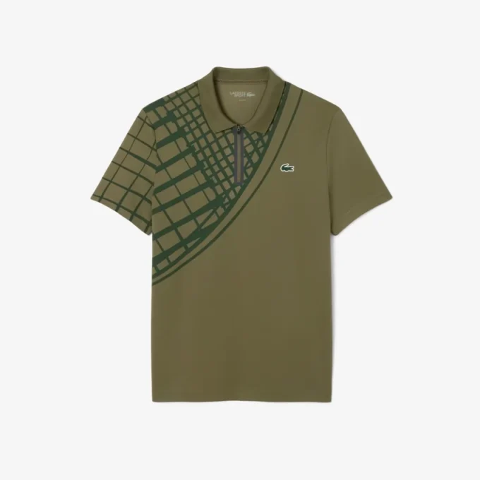 Ultra Dry-tennis-poloskjorte med trykk og slim fit for menn