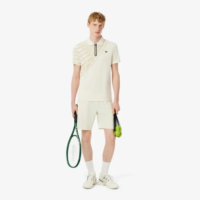 Ultra Dry-tennis-poloskjorte med trykk og slim fit for menn