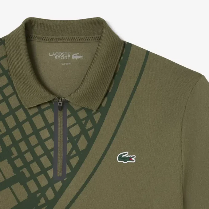 Ultra Dry-tennis-poloskjorte med trykk og slim fit for menn