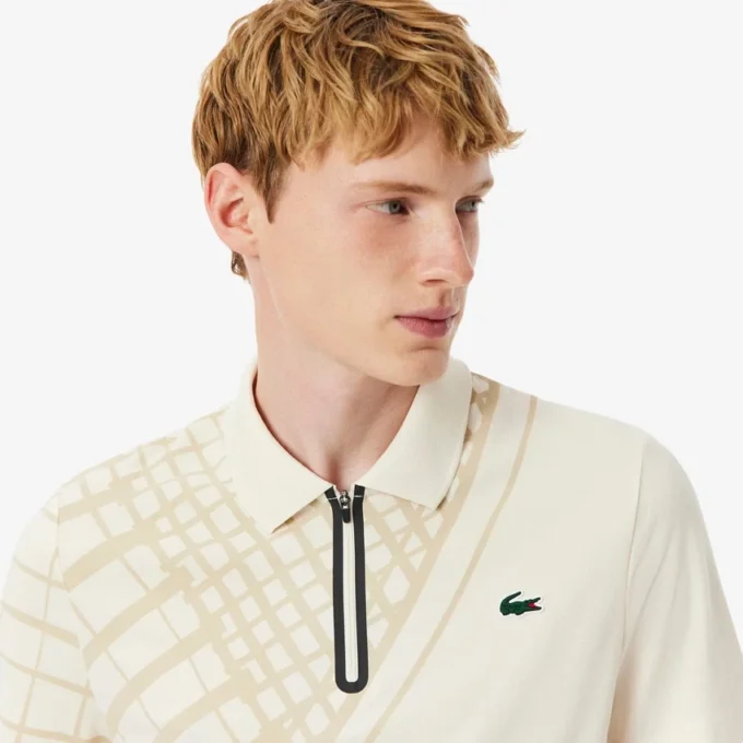 Ultra Dry-tennis-poloskjorte med trykk og slim fit for menn