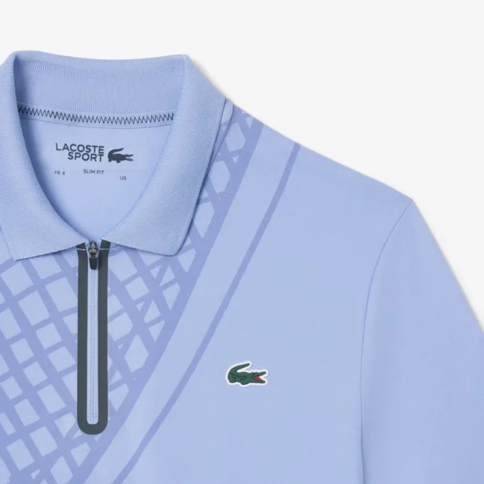 Ultra Dry-tennis-poloskjorte med trykk og slim fit for menn
