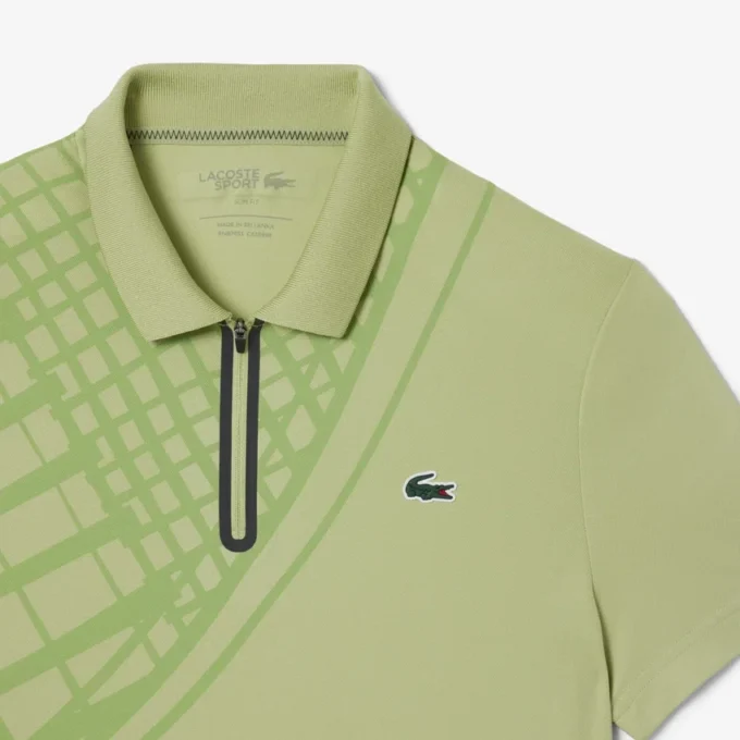 Ultra Dry-tennis-poloskjorte med trykk og slim fit for menn