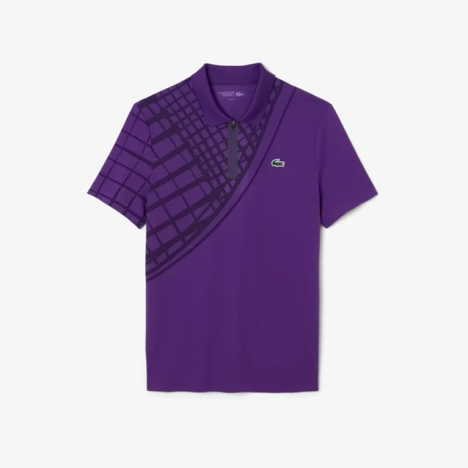 Ultra Dry-tennis-poloskjorte med trykk og slim fit for menn
