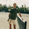 Ultra Dry-tennis-poloskjorte med trykk og slim fit for menn