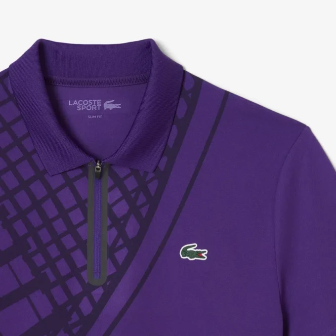 Ultra Dry-tennis-poloskjorte med trykk og slim fit for menn