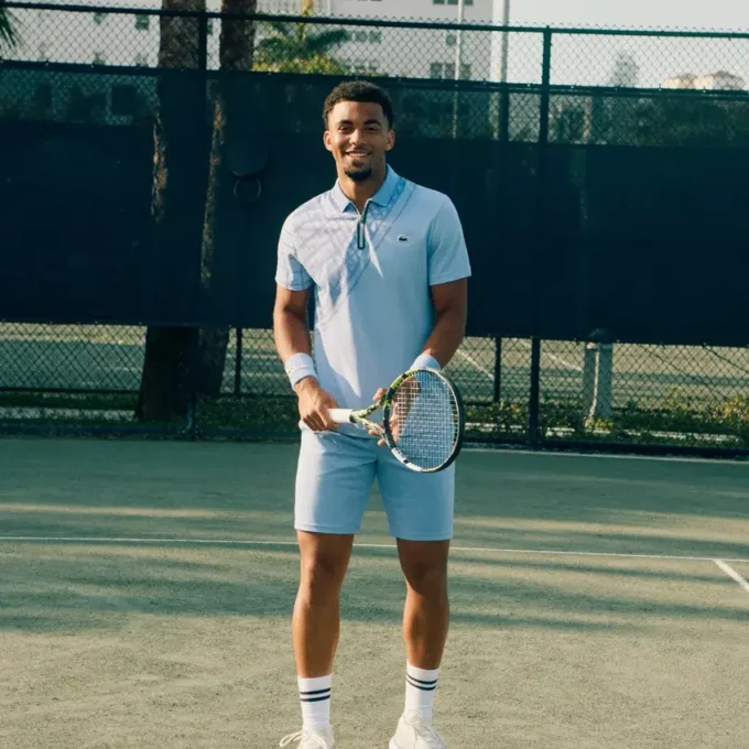 Ultra Dry-tennis-poloskjorte med trykk og slim fit for menn