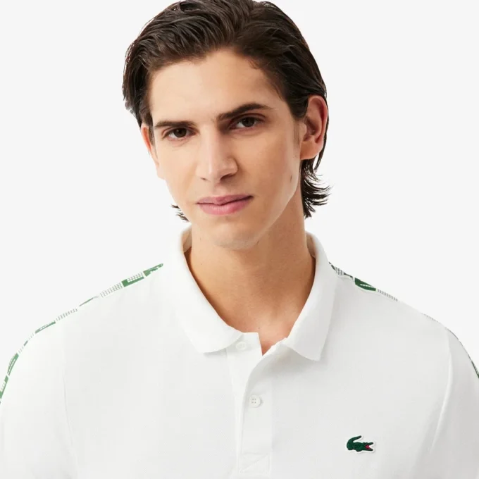 Ultra Dry-tennispoloskjorte for menn med merke-striper