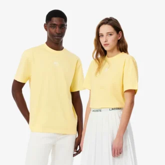 Unisex bomulls-T-skjorte med signaturtrykk