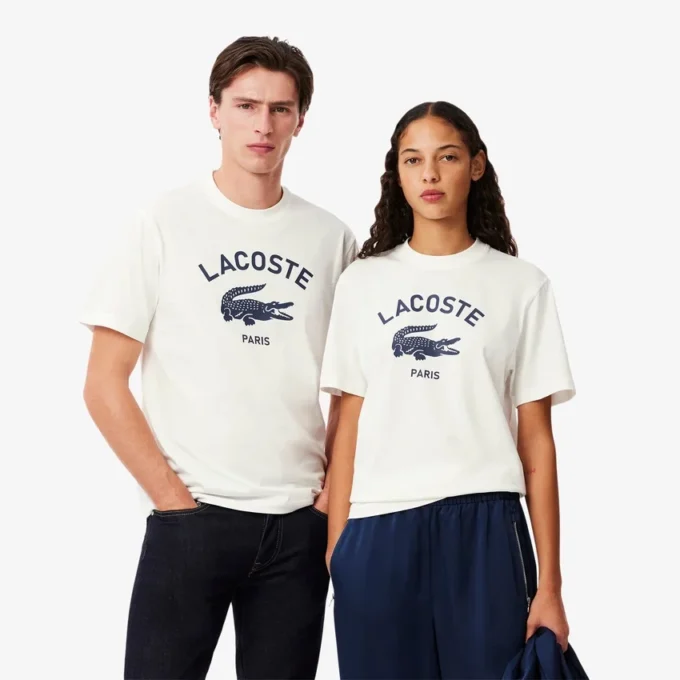 Unisex bomulls-T-skjorte med signaturtrykk