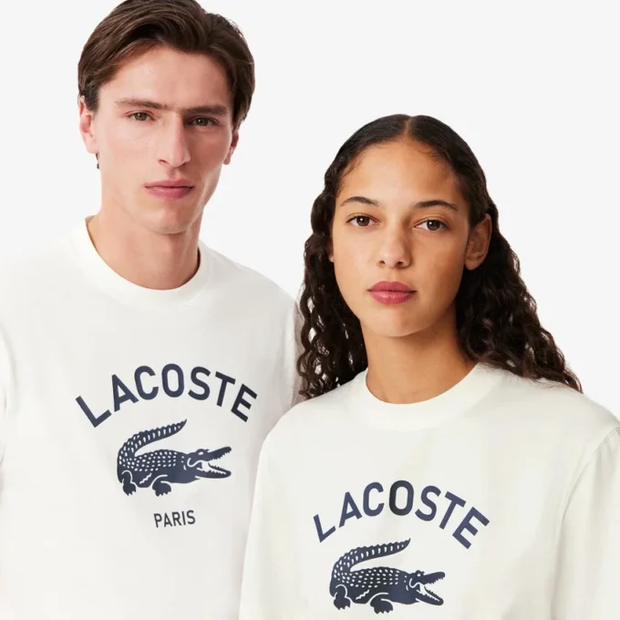 Unisex bomulls-T-skjorte med signaturtrykk