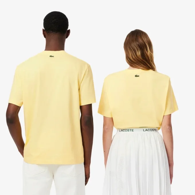 Unisex bomulls-T-skjorte med signaturtrykk