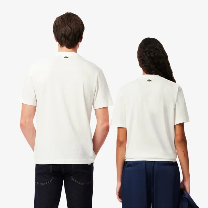 Unisex bomulls-T-skjorte med signaturtrykk