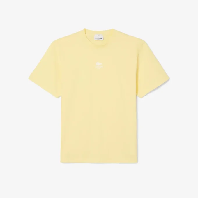 Unisex bomulls-T-skjorte med signaturtrykk