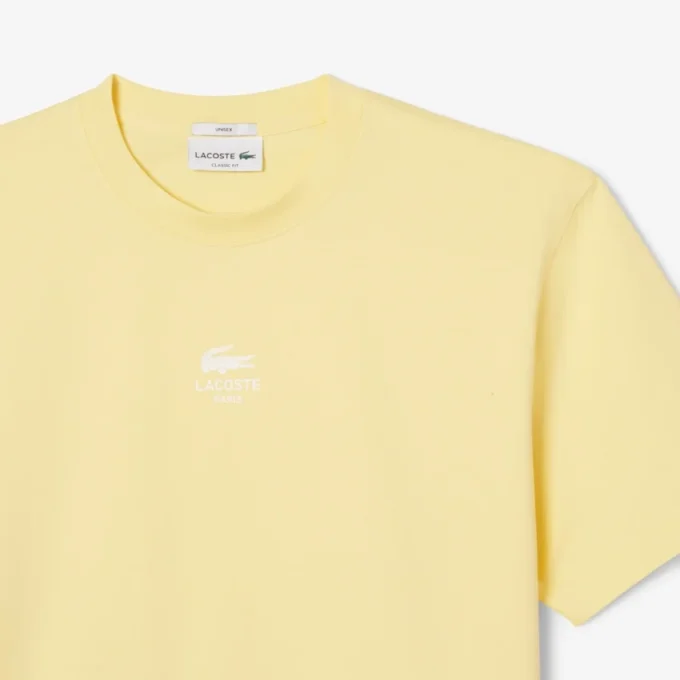 Unisex bomulls-T-skjorte med signaturtrykk