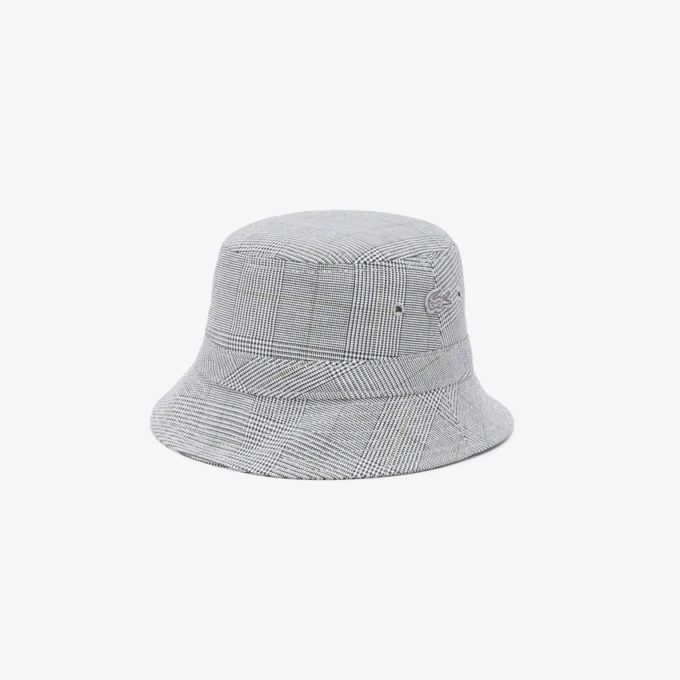 Unisex-buckethat i bomull med dobbeltsidig rutemønster