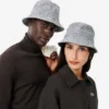 Unisex-buckethat i bomull med dobbeltsidig rutemønster