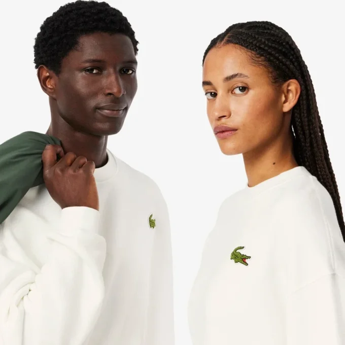 Unisex fleece-Sweatshirt med løs passform og logo