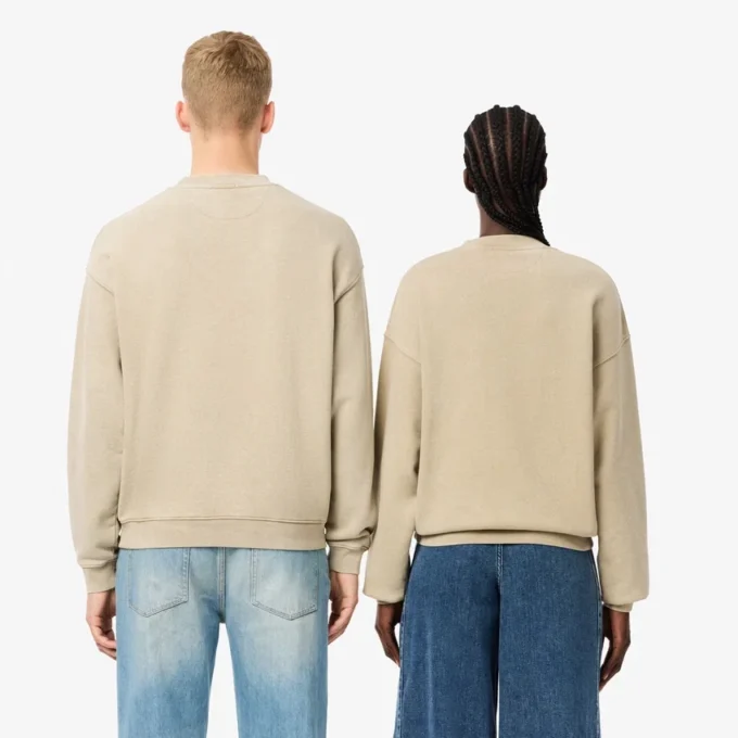 Unisex-fleece-Sweatshirt med løs passform og vasket effekt