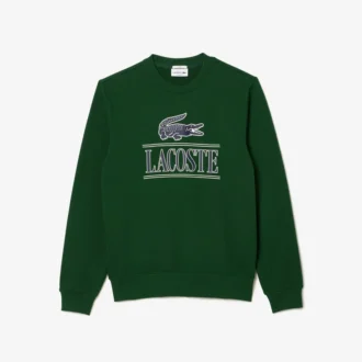 Unisex fleece-Sweatshirt med rund hals og trykk