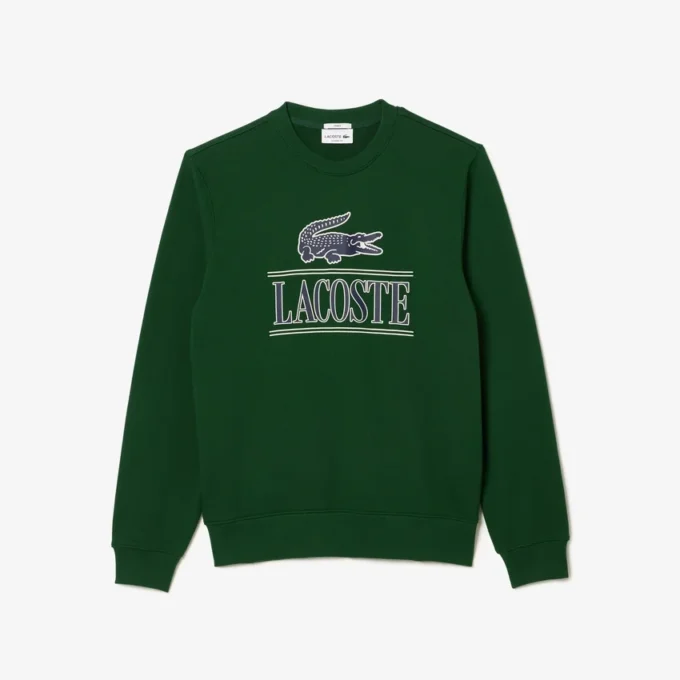 Unisex fleece-Sweatshirt med rund hals og trykk