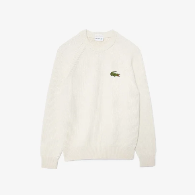 Unisex ribbestrikket bomullsgenser med logo