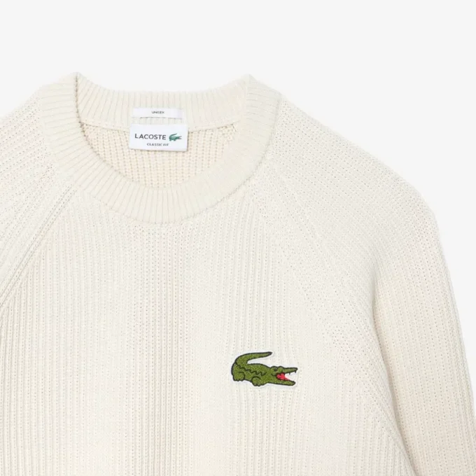 Unisex ribbestrikket bomullsgenser med logo