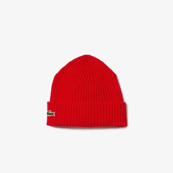 Unisex ribbestrikket lue i børstet ull