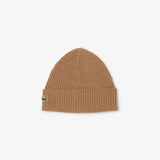 Unisex ribbestrikket lue i børstet ull