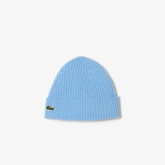 Unisex ribbestrikket lue i børstet ull
