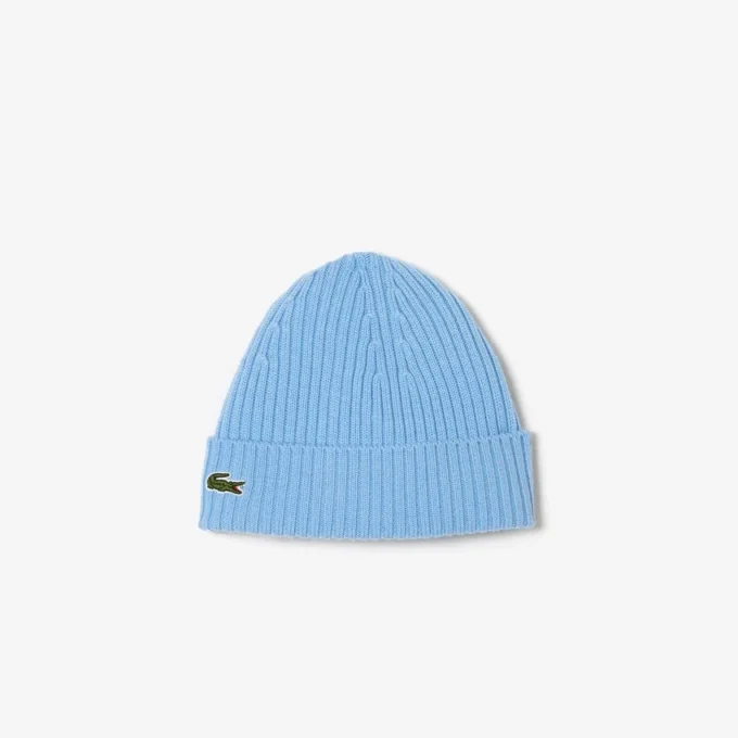 Unisex ribbestrikket lue i børstet ull