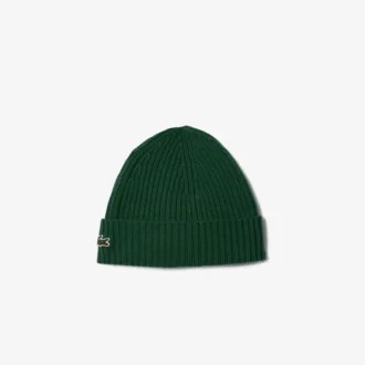 Unisex ribbestrikket lue i børstet ull