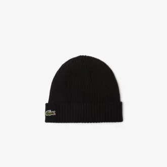 Unisex ribbestrikket lue i børstet ull