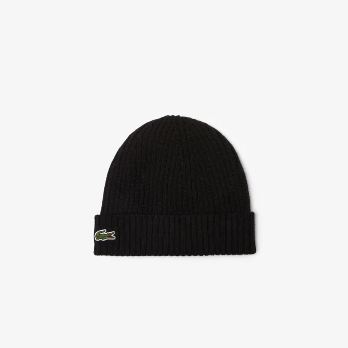 Unisex ribbestrikket lue i børstet ull