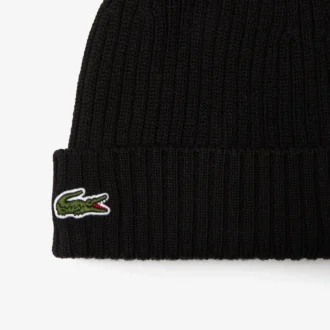 Unisex ribbestrikket lue i børstet ull