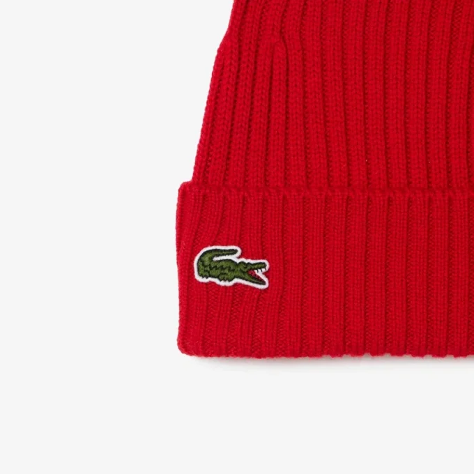 Unisex ribbestrikket lue i børstet ull