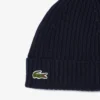 Unisex ribbestrikket lue i børstet ull