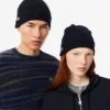 Unisex ribbestrikket lue i børstet ull