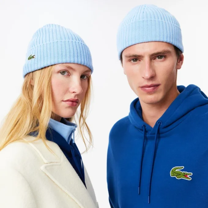 Unisex ribbestrikket lue i børstet ull