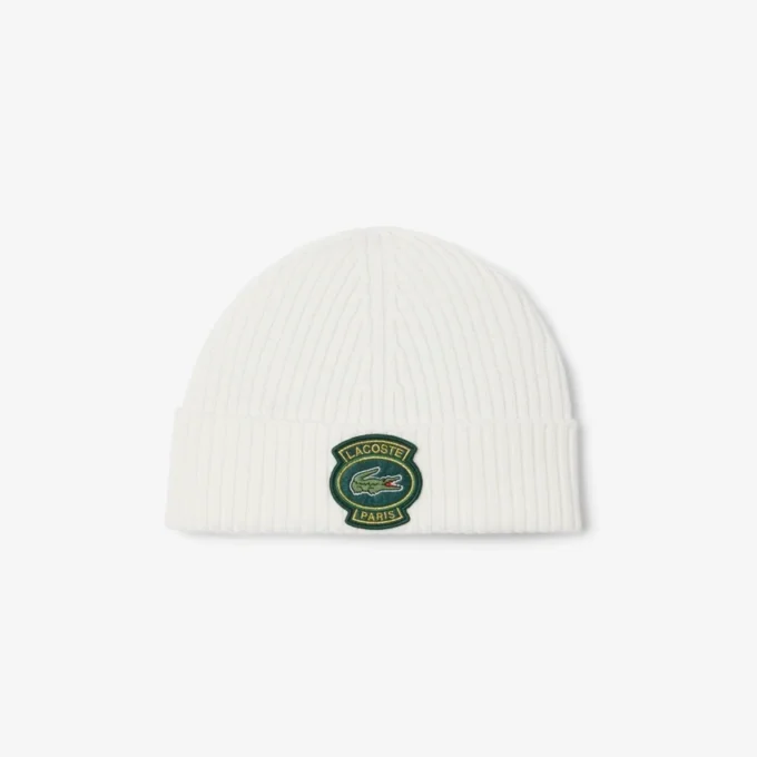 Unisex ribbet ullbeanie med logo