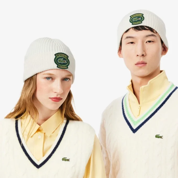 Unisex ribbet ullbeanie med logo